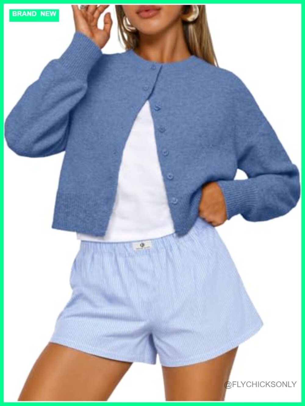Y2k Cropped Cardigan Sweater Open Front Long Sleeve Lightweight